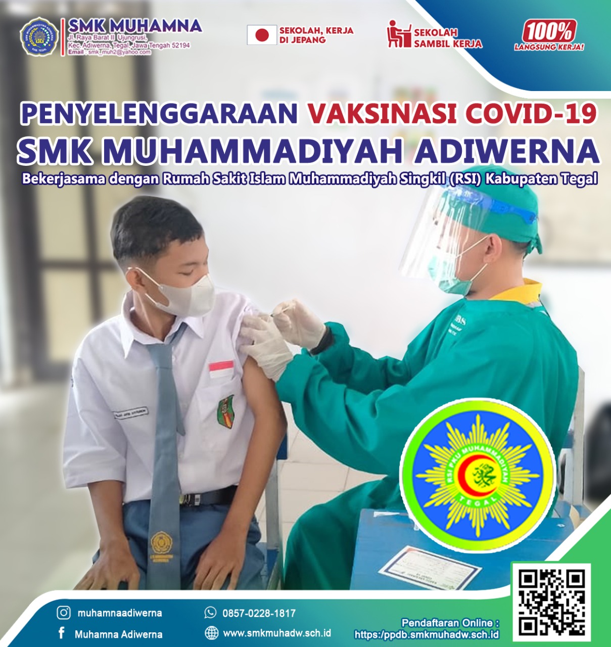 Siswa SMK Muhamna Vaksinasi COVID-19 bekerjasama dengan RSI Muhammadiyah Singkil