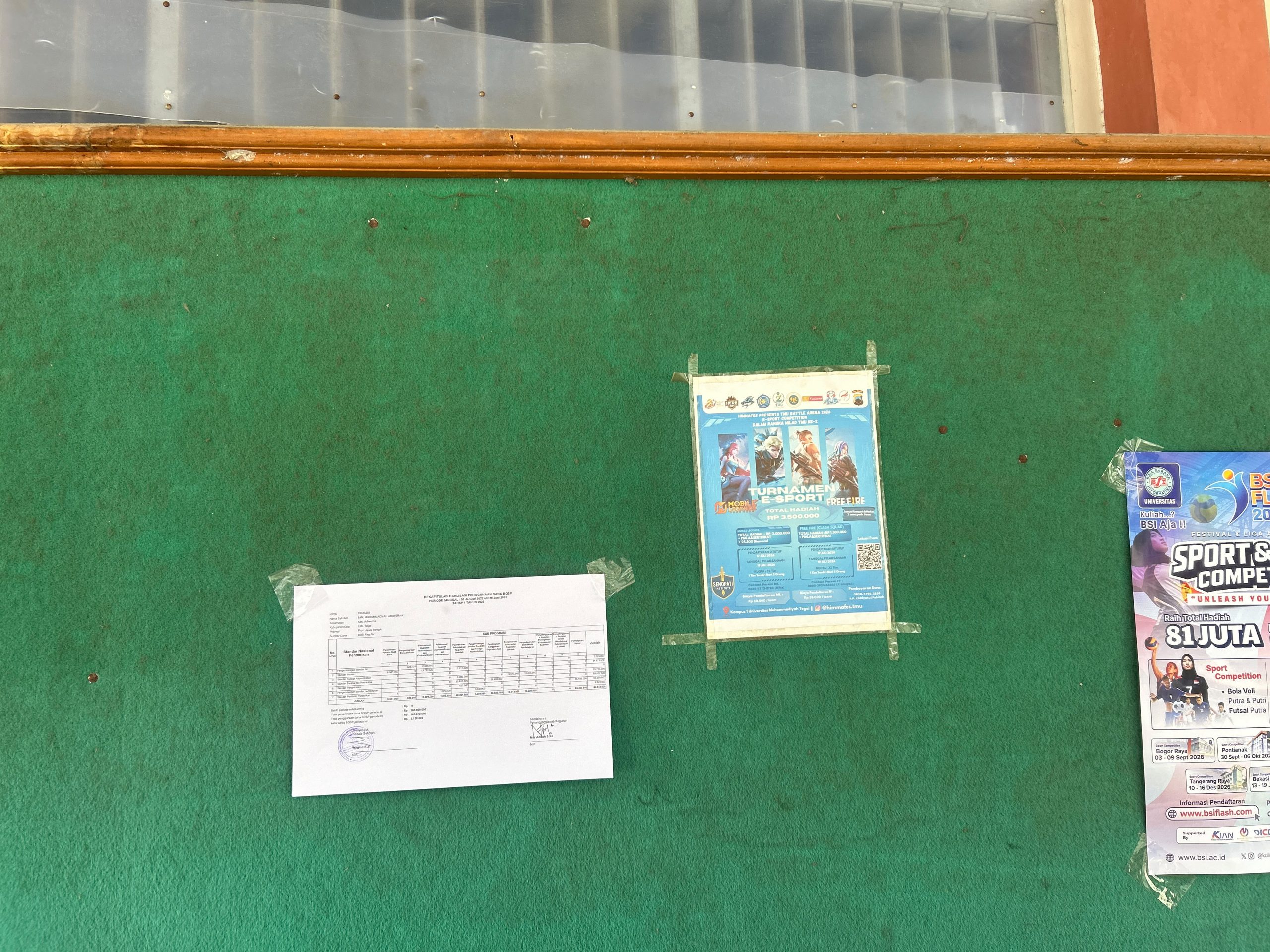 REKAPITULASI REALISASI PENGGUNAAN DANA BOSP SMK MUHAMMADIYAH ADW TAHAP 1